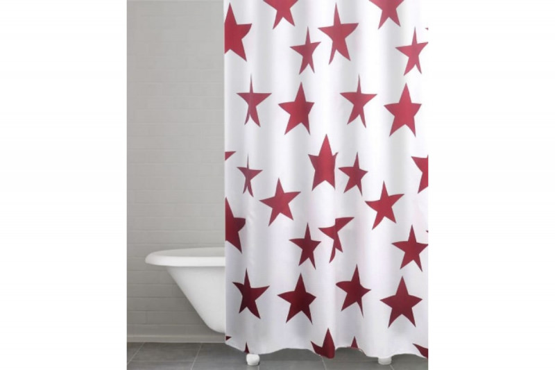 Штора для ванных комнат Star красный 180*200