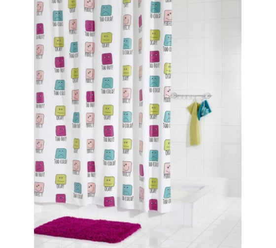 Штора для ванных комнат Enjoy цветной 180Х200