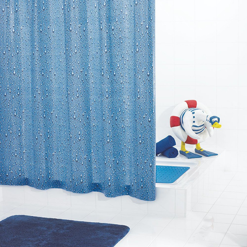 Штора для ванных комнат Drops синий/голубой 180*200