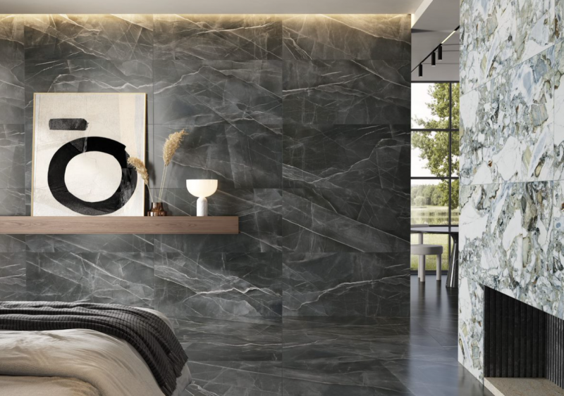 Плитка CityMarble Калакатта Блэк Лаппато R9 Ректификат 60X60