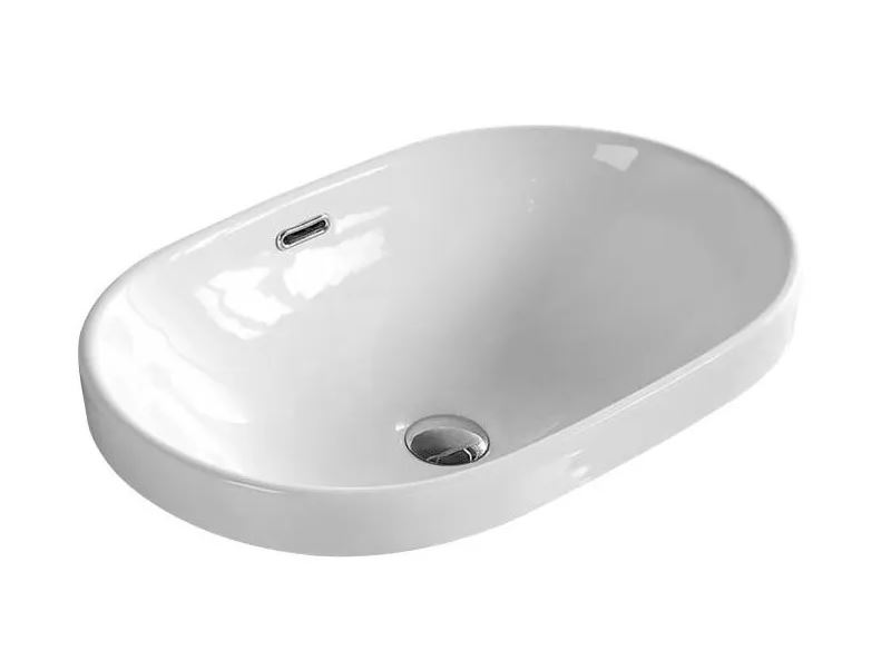 Раковина для ванной врезная CeramaLux 5006С с переливом белый