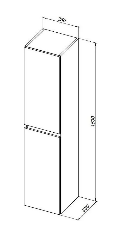 Пенал Aquanet Вега 35 белый глянец (329126), универсальный