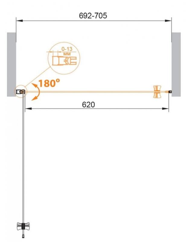 Душевая дверь Cezares Eco (270505) ECO-O-B-1-70-C-NERO