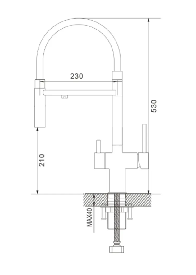 Смеситель для кухни Shevanik S178G гибкий излив 21 см цвет белый, матовое золото