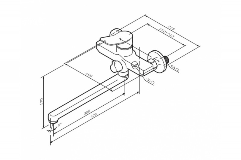F85A90000 X-Joy, смеситель д/ванны/душа, излив 300 мм, хром, шт