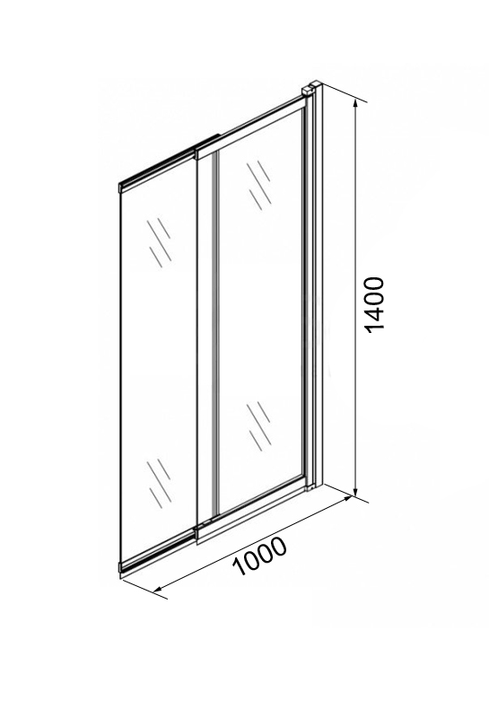 Шторка для ванны раздвижная Azario Merrit 100х140 цвет профиля серебро (AZ-NF6122 1000)