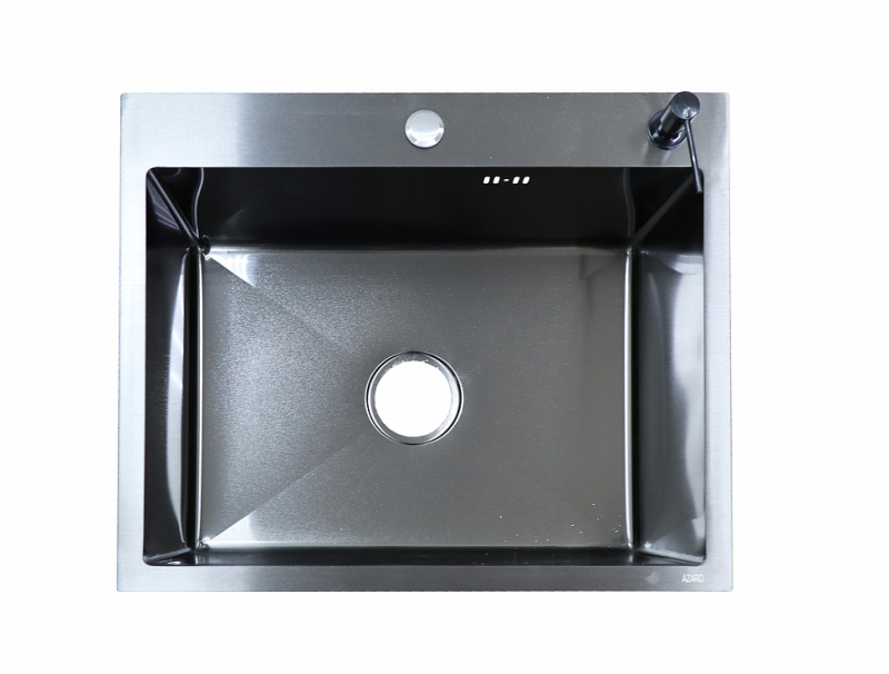 Мойка кухонная AZARIO NICOLE (500*500*220) нержавеющая сталь черная (сифон, диспенсер,коландер)