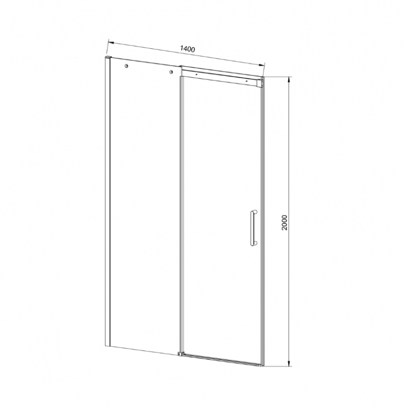 Душевая дверь, 1400, VDS-4D140CLGM вороненая сталь, стекло прозрачное Dice Vincea (369222)