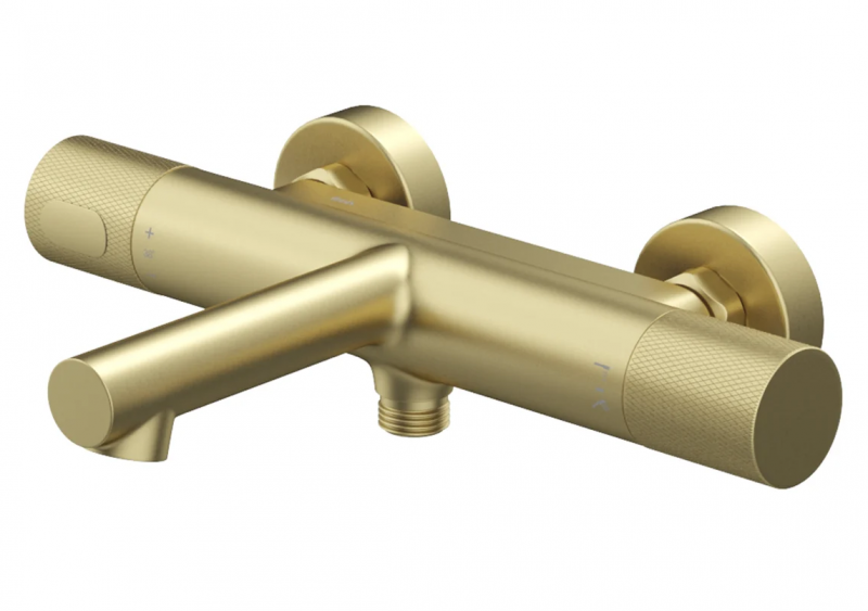 Смеситель для ванны с термостатом без аксессуаров, матовое золото, Duna, IDDIS, DUNMG02i74WA