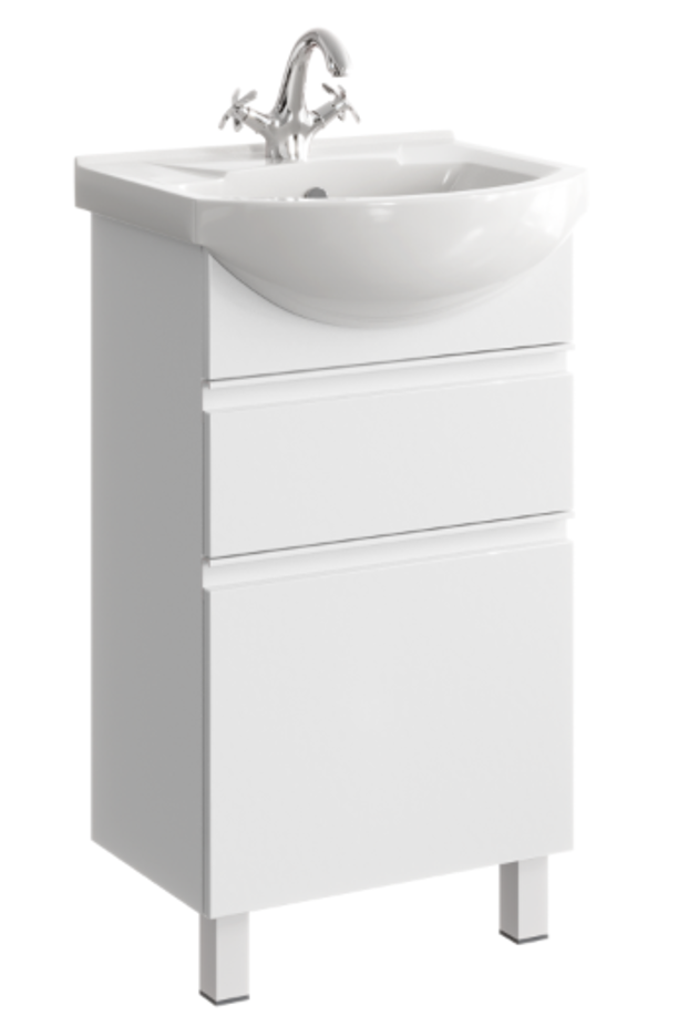 Тумба Rodos T5/2н напольная, цвет белый + рак. Элеганс 50