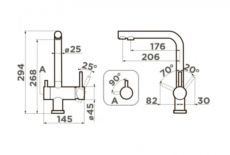 Смеситель Nagano-GM OMOIKIRI латунь/вороненая сталь 4994179
