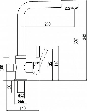 Смеситель для кухонной мойки с фильтром питьевой воды Savol S-L1801H