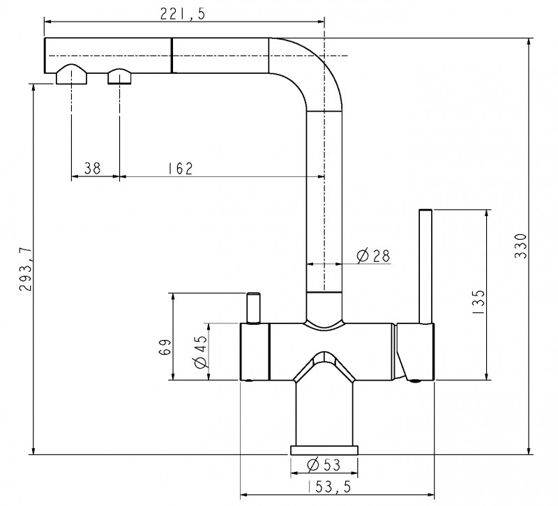 Смеситель для кухни SERPENTINE, никель, Se213222-(BS)NI, Paulmark