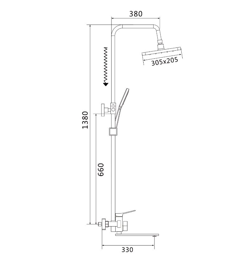 Душевая стойка Shevanik S6136 хром