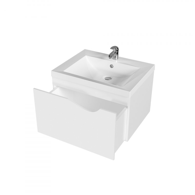 Тумба под раковину 1Marka Этюд 58П подвесная белая