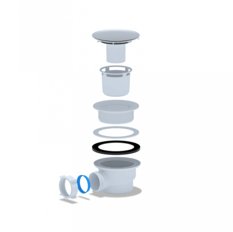 Сифон для душ.поддона 90*40 h65 Ani Е320VAL вальцовка