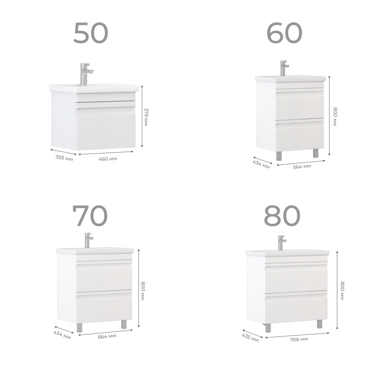 Тумба под раковину Holly 600-0-2 (Como 60) 039