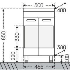 Тумба под раковину Санта Ливерпуль 50 напольная белая