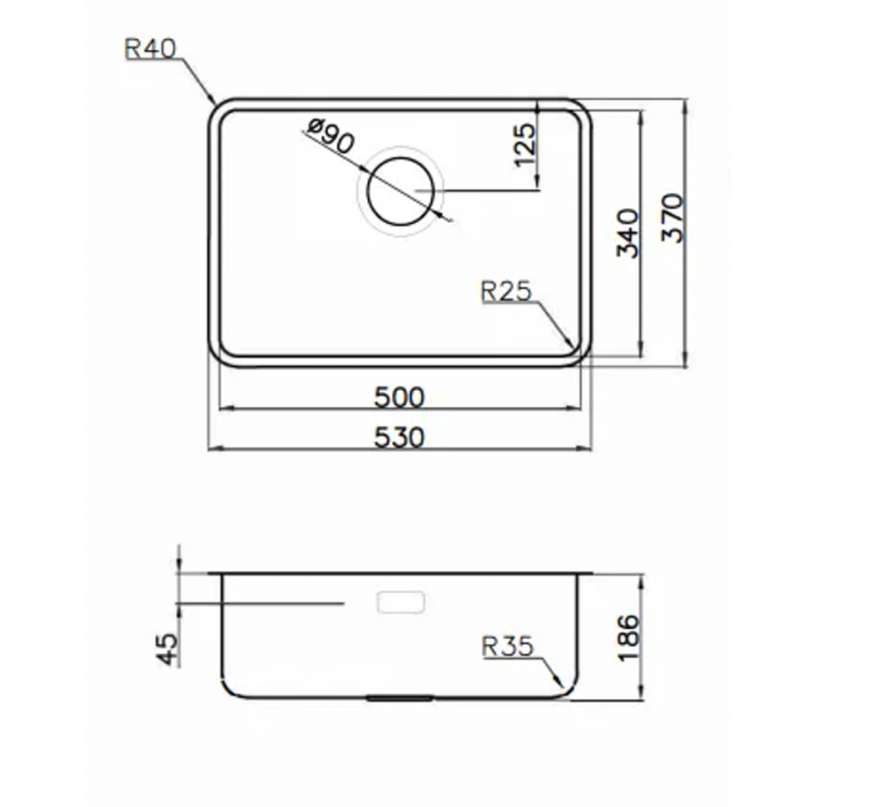 Мойка Omi 53-U/I-IN Ultra Mini OMOIKIRI нерж.сталь/нержавеющая сталь 4997405