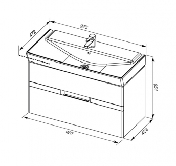 Тумба Виго 100 цв.белый (183403)