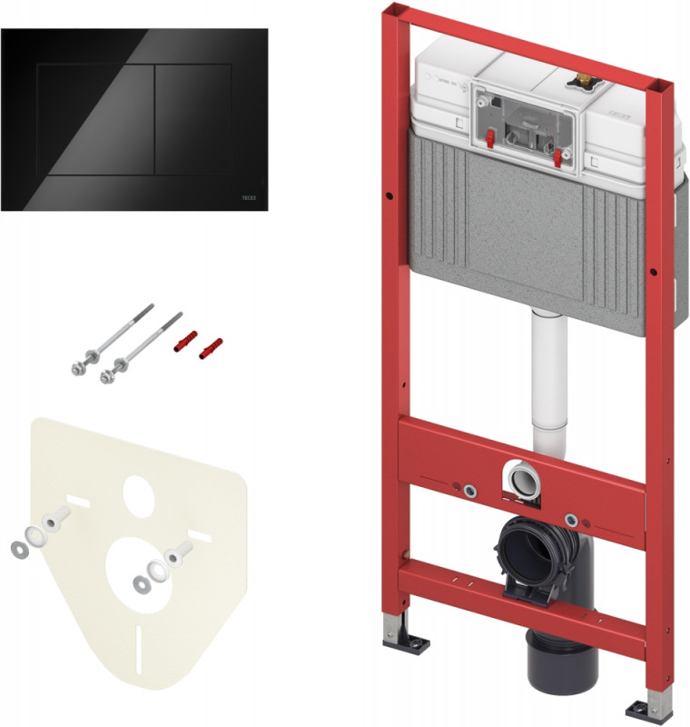 Система инсталляции для унитазов TECE Base K440403 с кнопкой смыва(клавиша черный глянец)