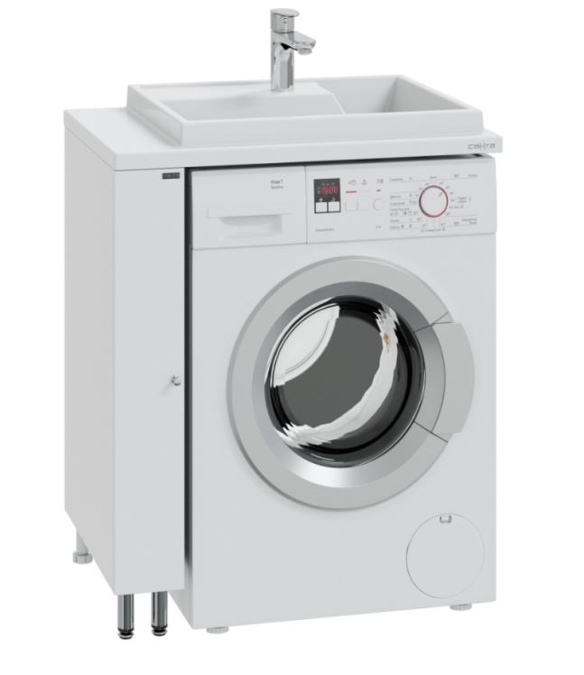 Тумба под умывальник над стиральной машиной напольная Луна13 1дв. (ум.Юпитер 750*500 лит.мрамор)НП