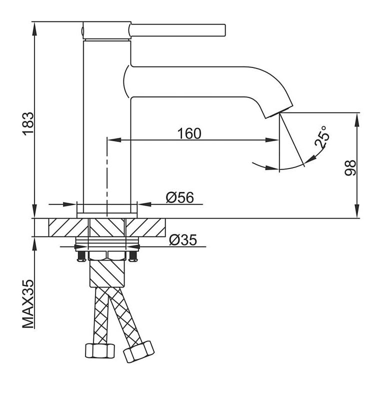 Смеситель для раковины Gappo G06-6 G1006-6 (черный)