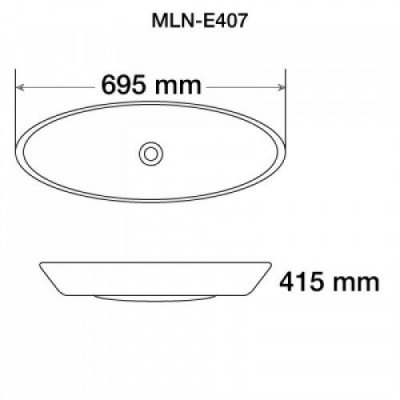Раковина MELANA MLN-E407 накладная белая