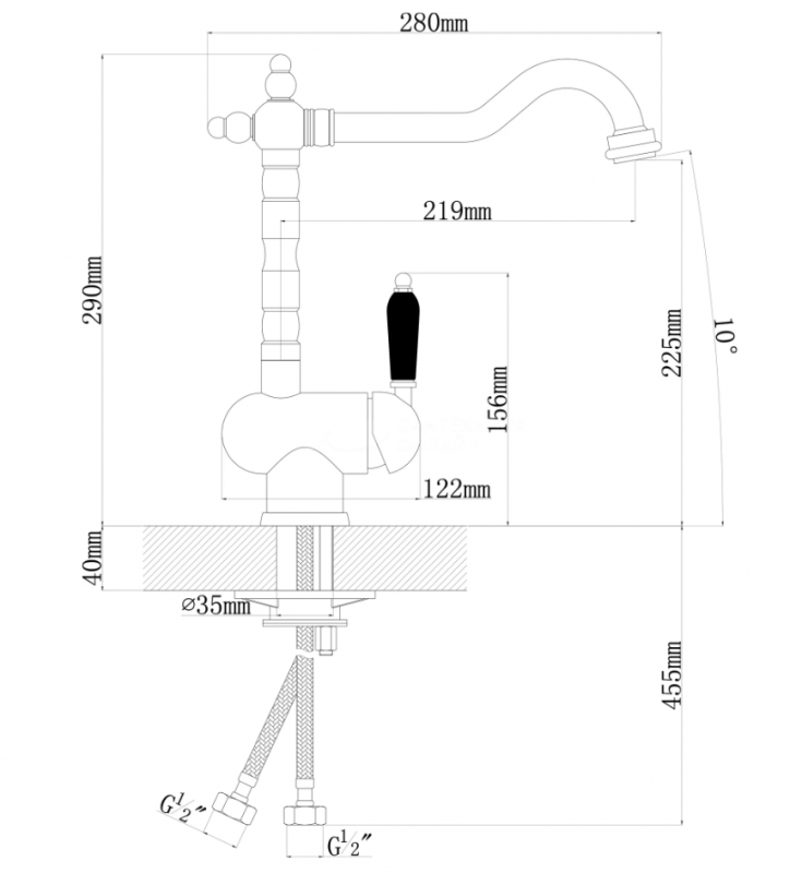 Смеситель для кухни Florentina Ода бронза