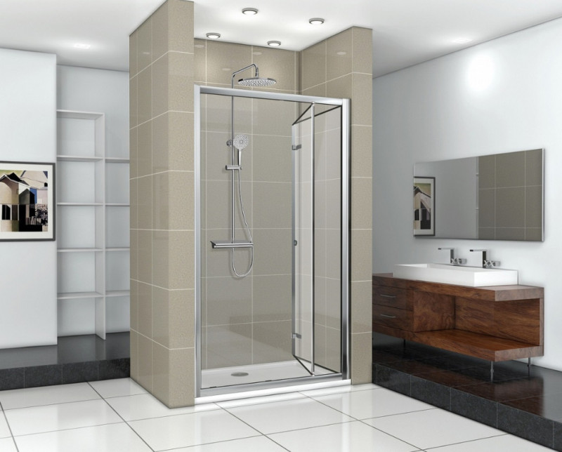 Душевая дверь в нишу Ceruttispa Bella D101T 100 см, профиль хром