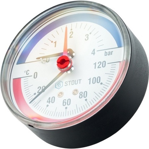 Термоманометр Dy 80 аксиальный(задний) 1/2, 4 бар 0-120(FR 818)