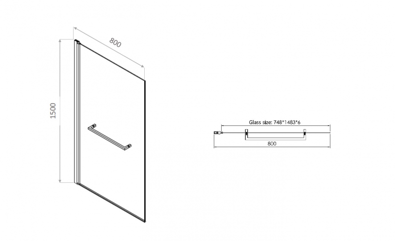 Шторка на ванну Allen Brau Priority 80x150 3.31023.00 хром