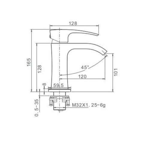 Смеситель для раковины с гайкой G1007-4 (бронза)