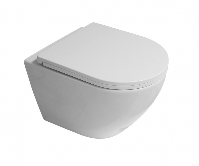 Унитаз подвесной Azario Blanco торнадо, с сиденьем микролифт, дюропласт 490*360*360 (AZ-9003WT)