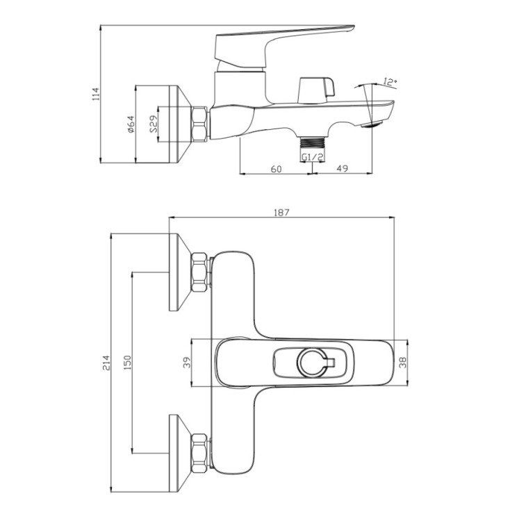Смеситель д/ванны ARTIS, арт. 06201AT