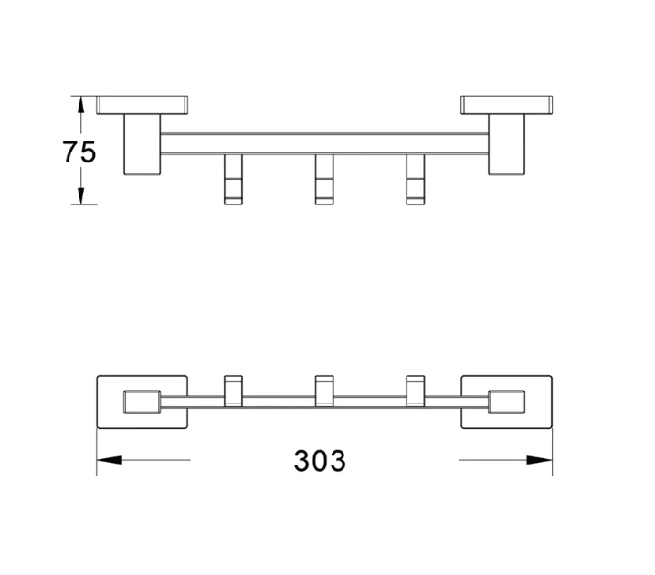 Планка с 3-мя крючками, графит SG5631T SHEVANIK