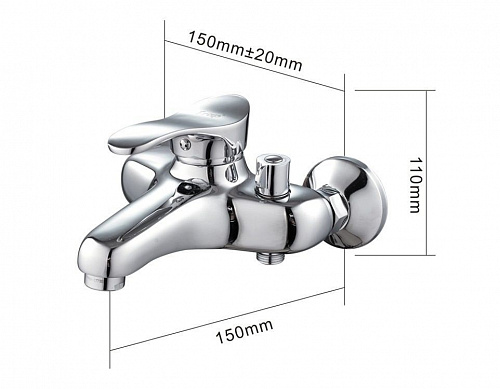 Смеситель д/ванны F3201 литой нос, дивектор в корпусе (40мм) *10 2266