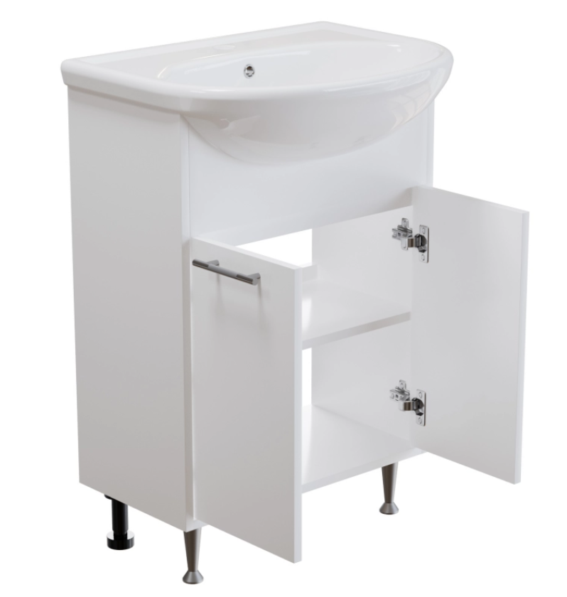 Тумба д/ванной АлАн-60 белый 2 створки под раковину Уют-60 (Rosa) (ЛДСП)