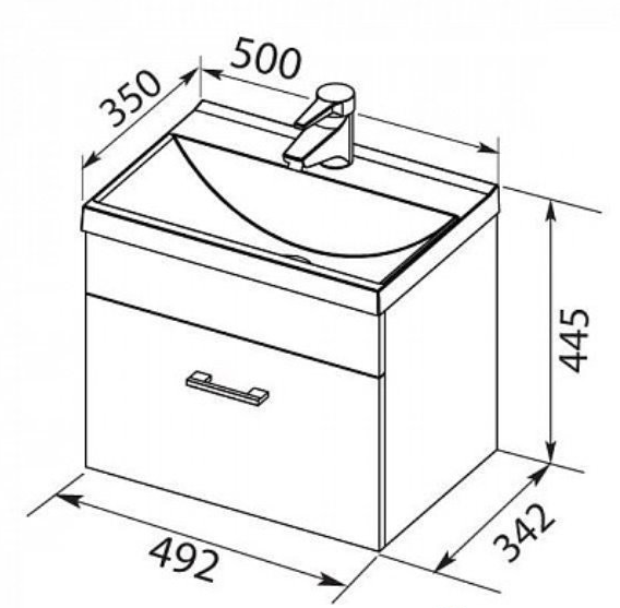 Тумба Верона 50 цв.черный (207766)
