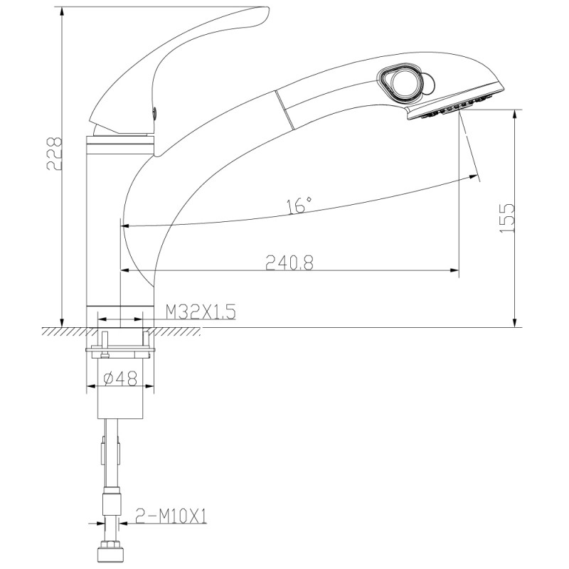 Смеситель Lemark Intense LM5650C для кухни с вытягивающимся поворотным изливом