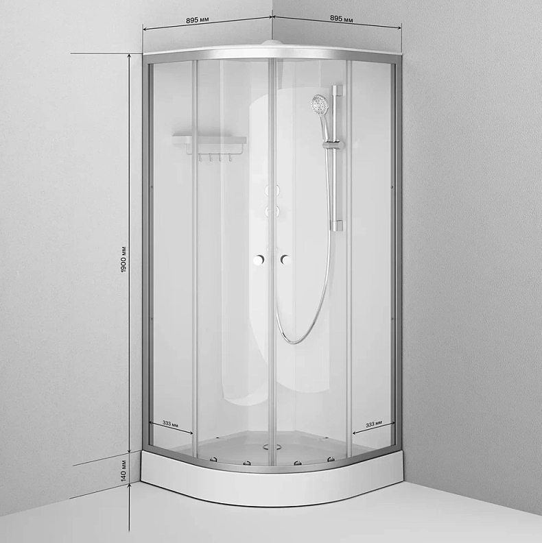 Душевая кабина AM.PM X-Joy W94C-401-090MT, 90х90 см, низкий поддон, матовый хром