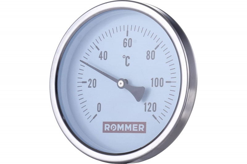 Термометр биметал D63 L75 1/2 .0-120гр ROMMER