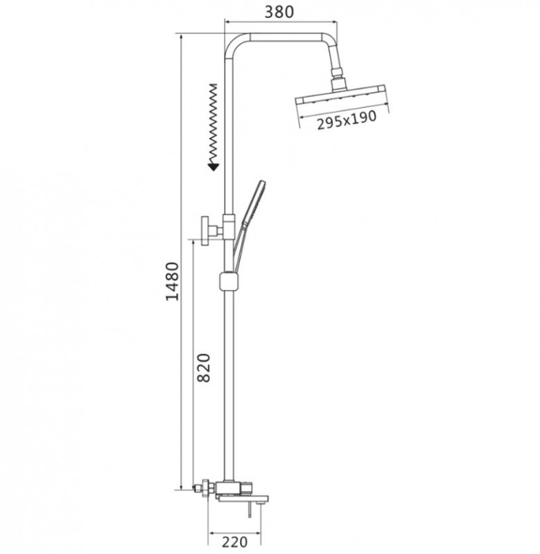 Душевая система, черный SHEVANIK S8236H