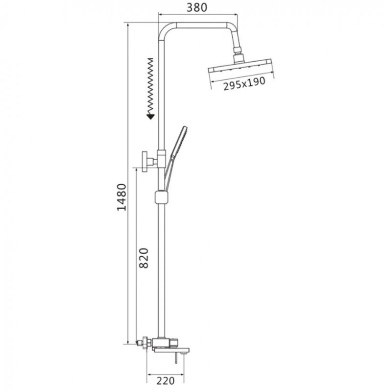 Душевая система, хром SHEVANIK S8236