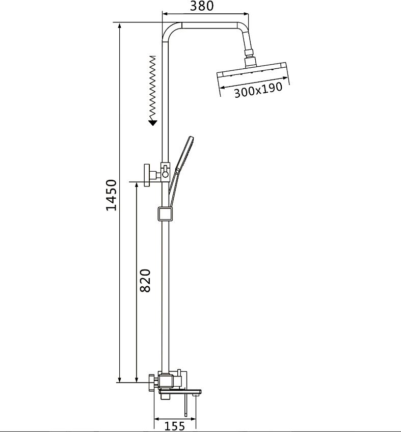 Душевая система, хром SHEVANIK S8536