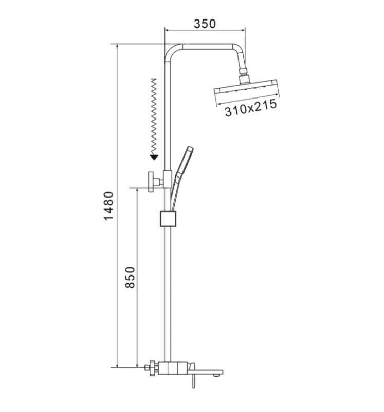 Душевая система, белый SHEVANIK S6836C