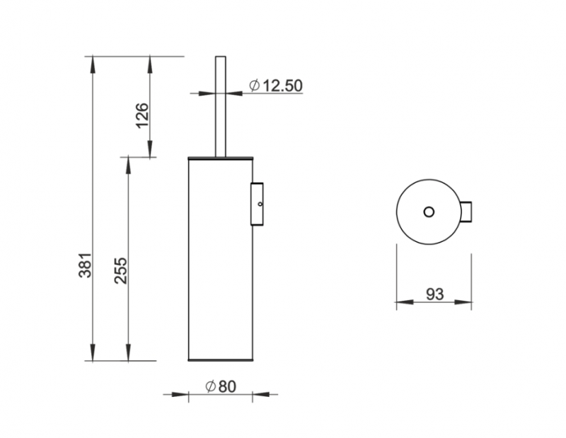 Ершик подвесной WHITECROSS Ergo ER2272GM (оружейная сталь)