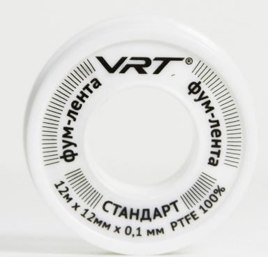 Лента фум VRT® для воды (12мм*0, 1мм*12м) VRT-W-120112