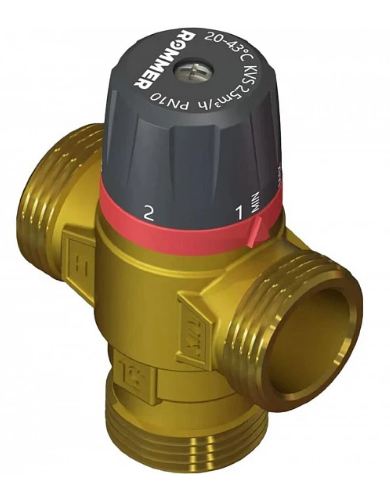 Клапан термостатический Rommer RVM-0121-164320 для систем отопления и ГВС 3/4" НР 20-43