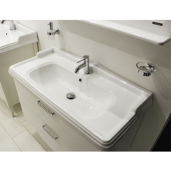 Тумба-умывальник Монако-100 белый глянец с раковиной COMFORTY 3310